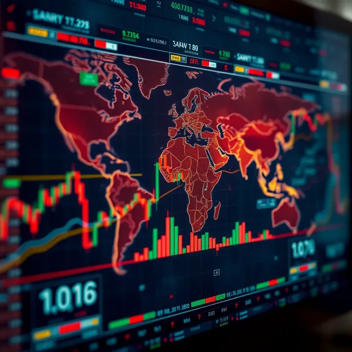Global forex market showing overlapping trading sessions across major financial centers