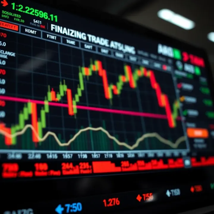 Chart showing currency exchange rate trends on a digital trading platform in Johannesburg