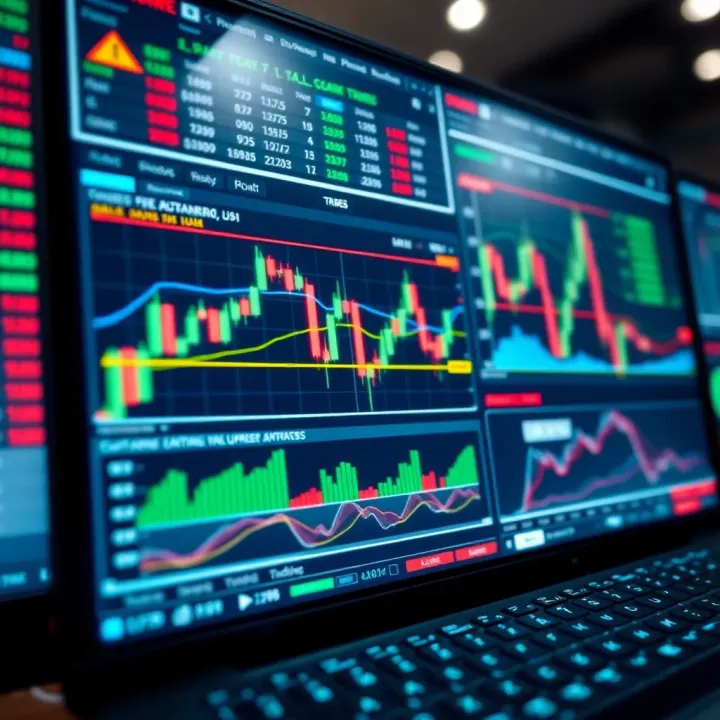 User interface of a forex trading platform showing currency pairs and chart analysis tools
