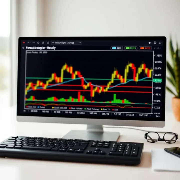 Chart displaying performance testing of forex strategies with risk and reward metrics