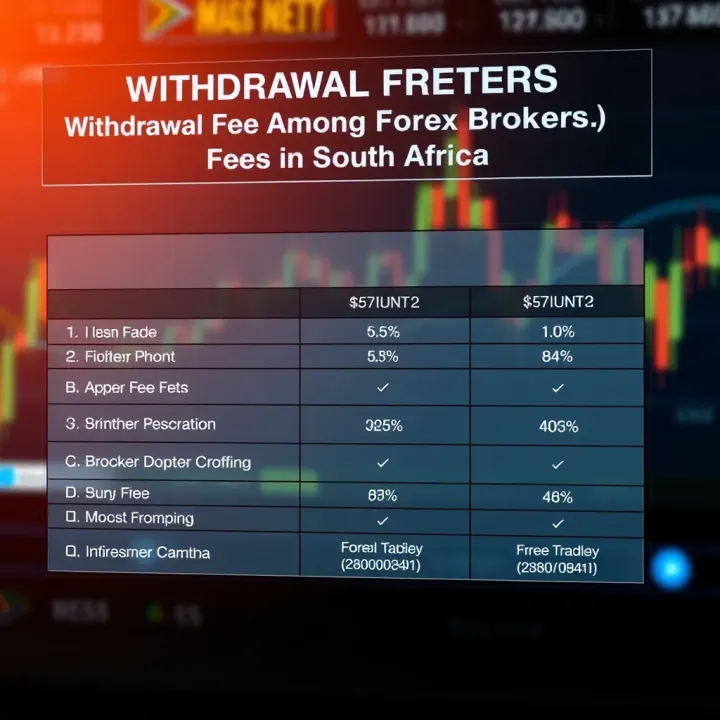 Diagram showing comparison of withdrawal fee policies across various forex brokers in South Africa