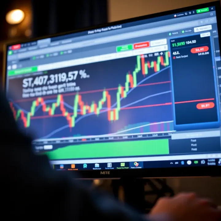 Using Demo Accounts for Risk-Free Forex Practice Computer screen displaying a forex trading platform with demo account interface