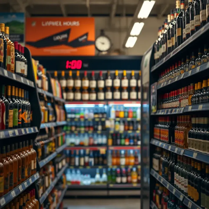 Bottles displayed on shelves inside a licensed retail liquor store