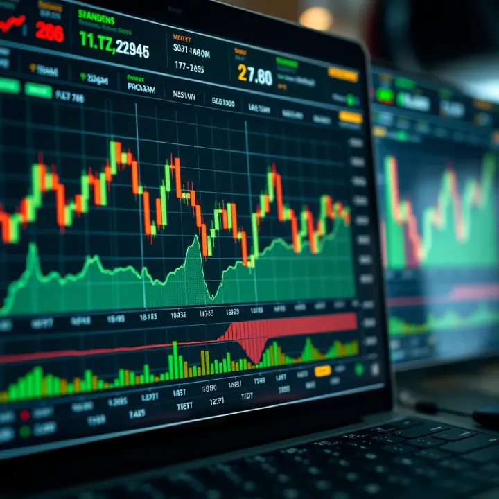 Graph and charts illustrating market trends around South African financial announcements