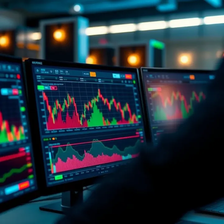 User interface of a modern forex trading platform showing charts and financial data