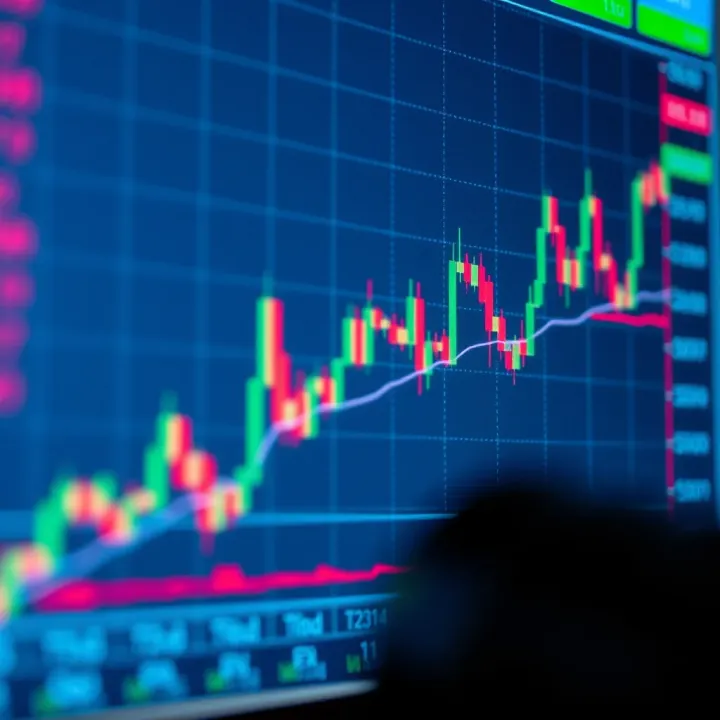 Chart displaying forex trading signals with trend indicators and currency pairs