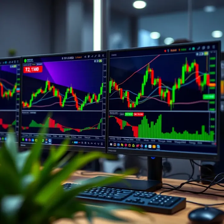Overview of different forex trading systems with charts and indicators on computer screen