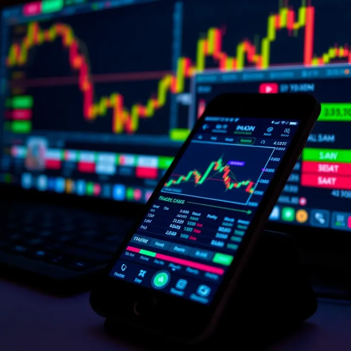 Secure online trading platform showing real-time forex market data on a smartphone