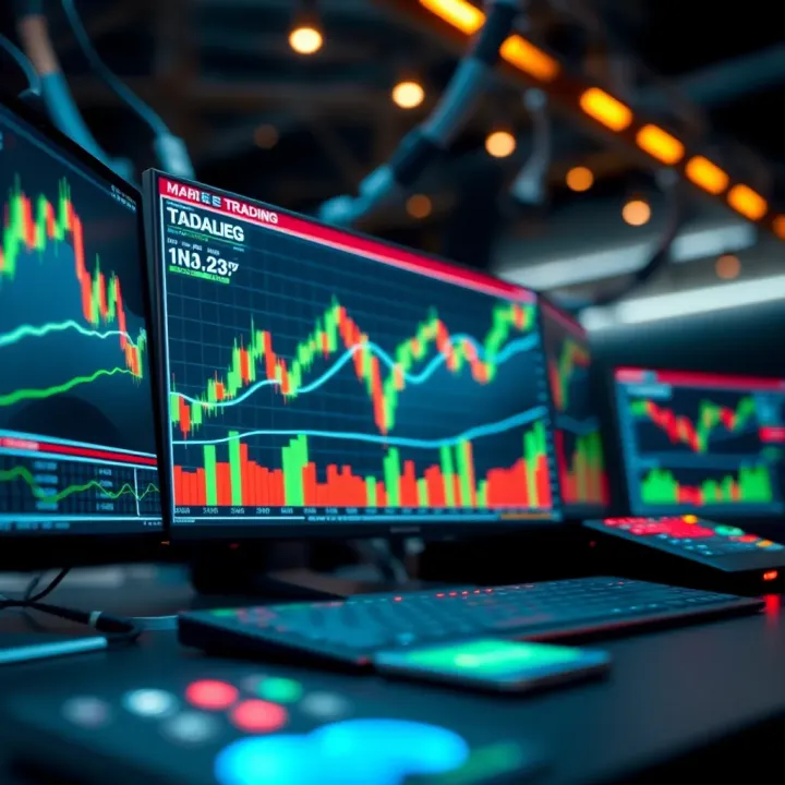 Digital interface showing automated trading algorithms with market data visualization