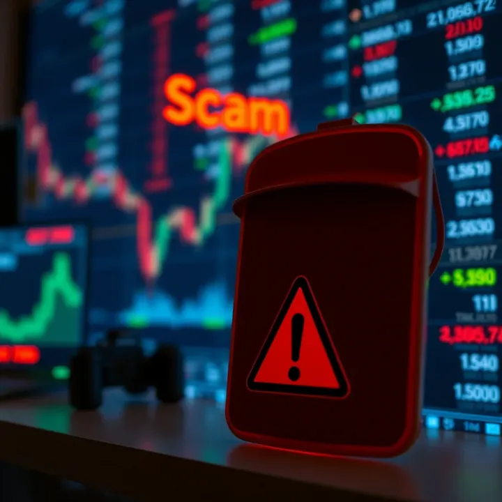 Illustration showing common forex trading scams and warning signs to avoid fraud