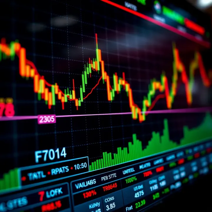 Graph showing dynamic exchange rates between currencies on a digital trading platform