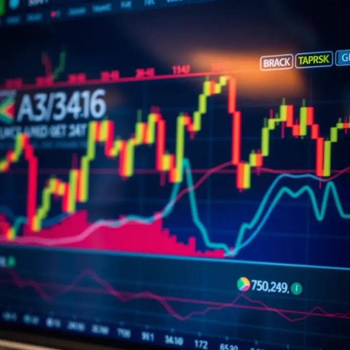 South African financial market chart with trading indicators and binary options signals