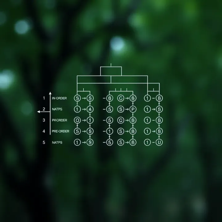 Common Binary Tree Traversal Methods Visual representation of binary tree traversal orders including in-order, pre-order, and post-order paths