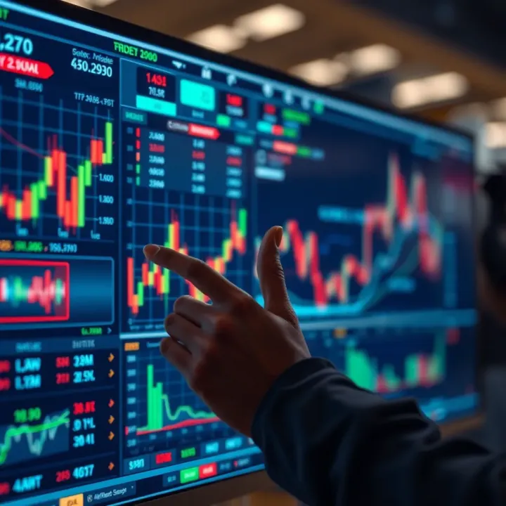 Artificial intelligence algorithm analyzing financial data on a digital interface