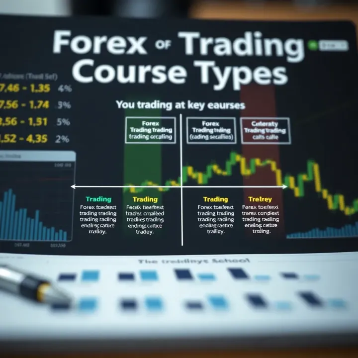 Diagram comparing different types of forex trading courses and their key features