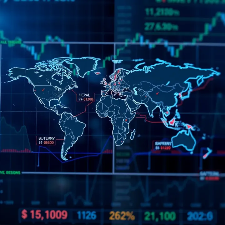 World map highlighting global forex trading sessions with active market hours