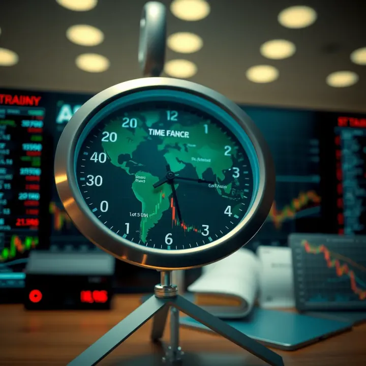 Global forex trading sessions clock showing different active markets across time zones