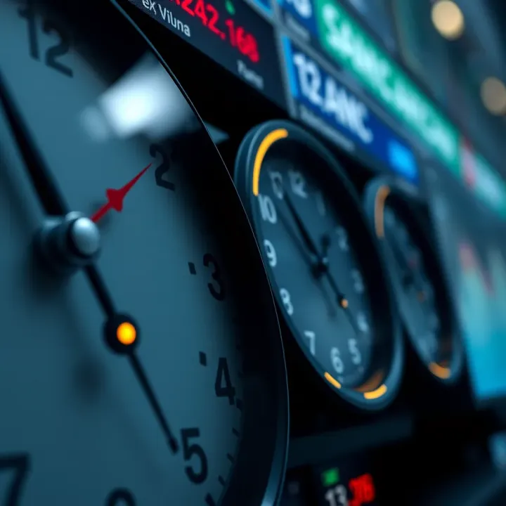 Clock faces representing different time zones with overlapping forex market hours