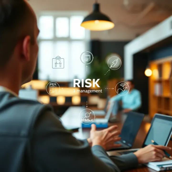 Conceptual diagram showing risk assessment and management strategies in business environment