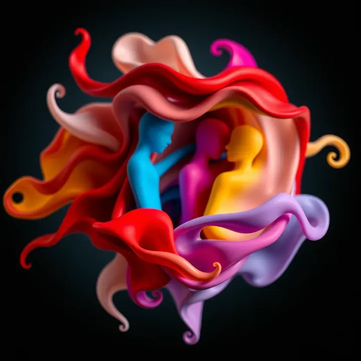 Symbolizing Fluidity Beyond the Gender Binary Diverse and colorful shapes blending together representing non-binary and fluid gender identities