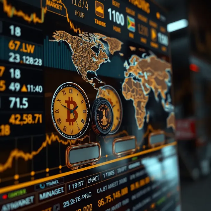 Global gold trading clocks showing overlapping market hours across continents