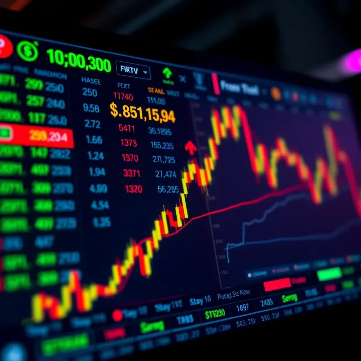Trading Platform Interface Showing Account Balance and Currency Pair Options Illustration of a trading platform interface displaying currency pairs, balance, and trading options
